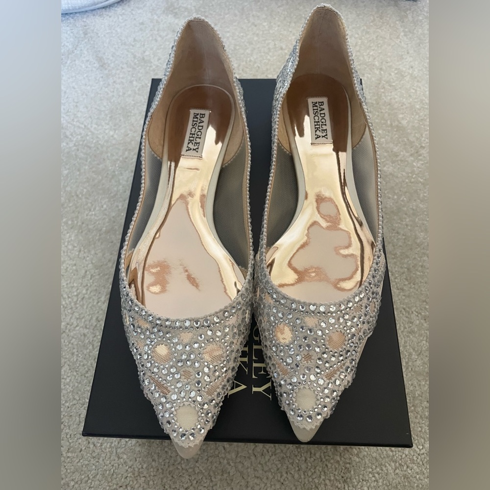 Badgley Mischka Gigi CrystalPointed Toe Flat